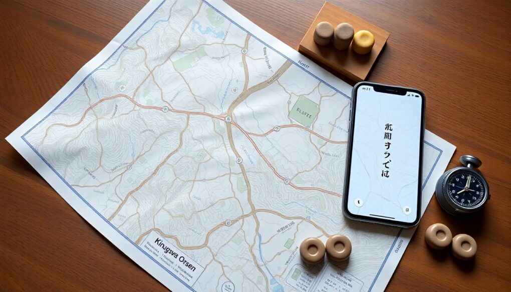 坂道の多い温泉街と地図の距離感に関する注意点